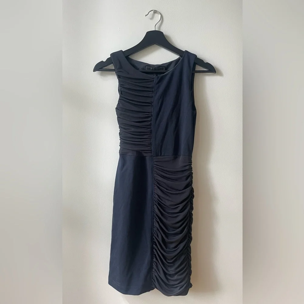 BCBG navy bodycon dress with singed details - Picture 1 of 10